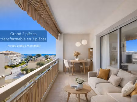 grand 2 pièces de 60 m² avec potentiel 3 pièces ? terrasse  garage fermé  cave ? résidence