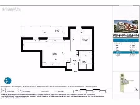 appartement 2 pièces 43 m²
