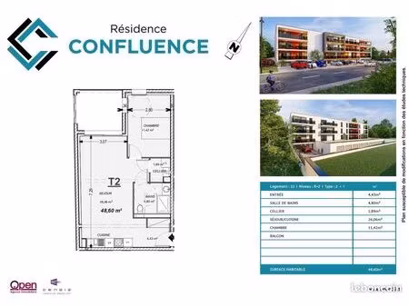 appartement 2 pièces 48 m²