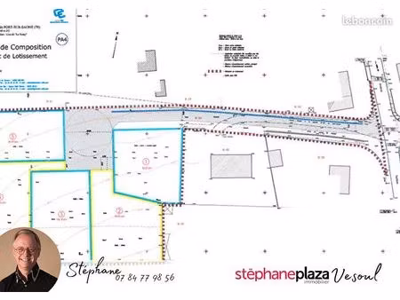 terrain 5045 m² port sur saone