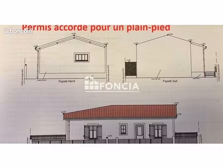 chatelaillon plage  terrain à bâtir avec permis accordé pour un plain pied