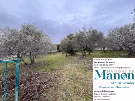 vente terrain 849 m² à manosque (04100)  192 000 €