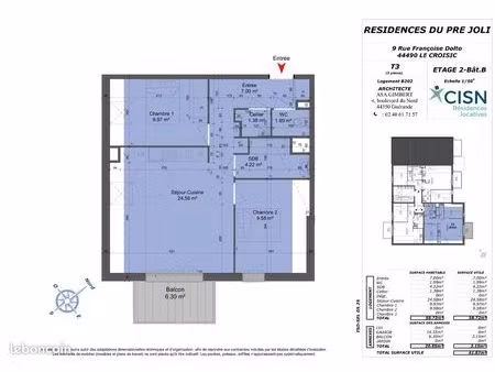chambre à louer en colocation – t3 neuf – le croisic (44)