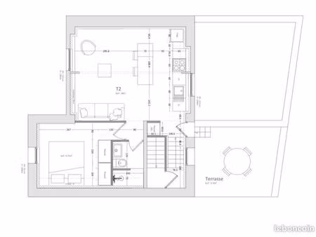 location 38m2 . cœur de ville mouvaux