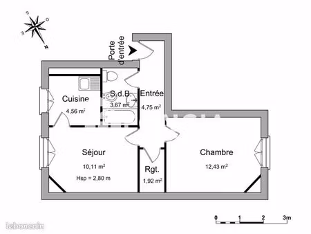 appartement 2 pièces 37 m²