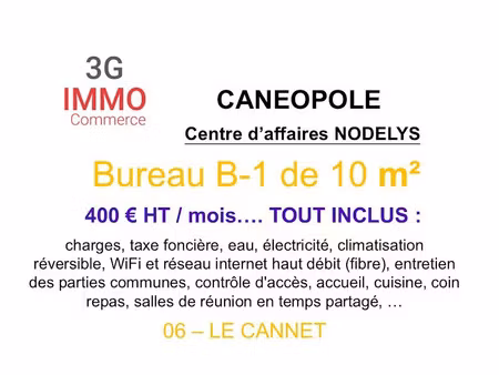 location locaux professionnels 10 m² à le cannet (06110)  400 €