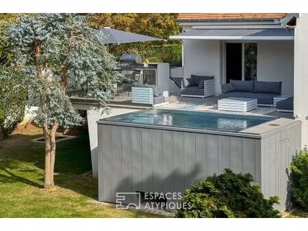 verneuil-sur-seine : rare maison a/a et piscine en centre-ville