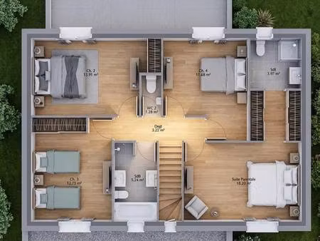 terrain avec maison neuve à vendre