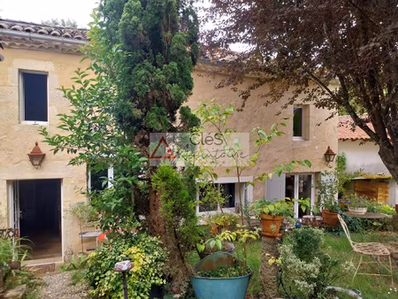 maison en pierre avec jardin