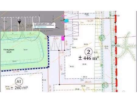 thaon. terrain viabilisé de 446 m². 99.500 €.