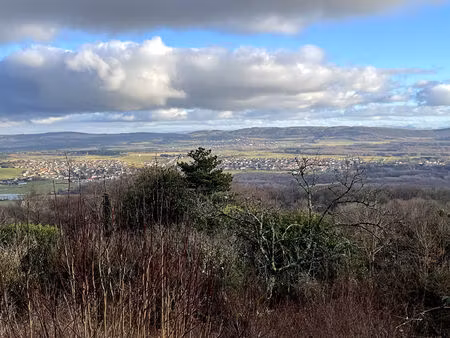 montfaucon : terrain d'environ 6 ares bien exposé avec vue dégagée