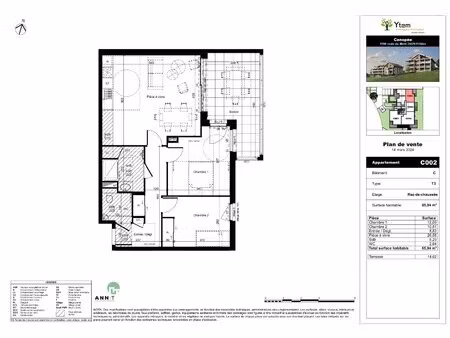 achat appartement 3 pièces 65m² fillière 74370