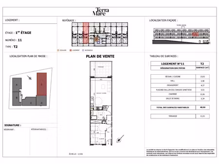 vente appartement 2 pièces 48.99 m² à pietrosella (20166)  275 000 €