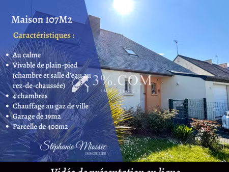 saint-brieuc ouest  maison traditionnelle de 107m2 habitable sur une parcelle de 415 m2