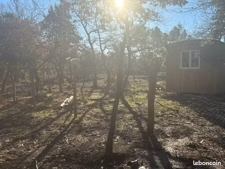 loue terrain de 1500m2 avec chalet 20m2 eau et électricité