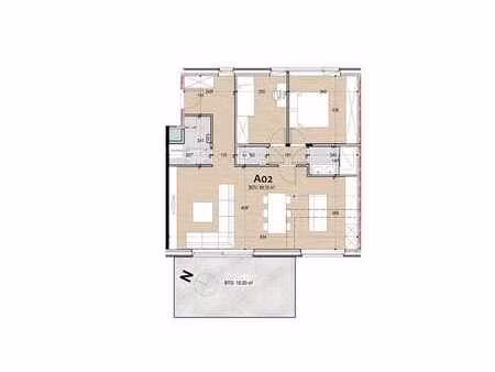appartement économe en énergie avec 2 chambres et jardin