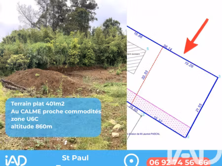 vente terrain à bâtir 401 m²
