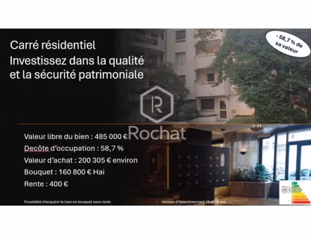 viager occupé - carré résidentiel - appartement- loggia -cav