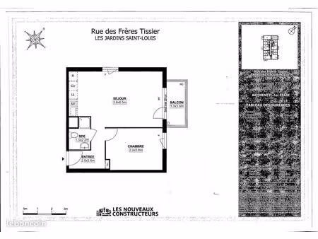 appartement 2 pièces 42 m²