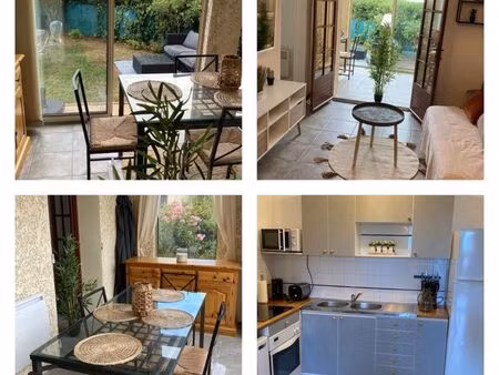 t2 meublé en rez de jardin dans résidence avec piscine