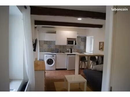 a louer beau studio meublé avec grande terrasse et jardin privatif plein centre du luc