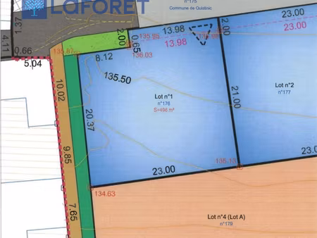 terrain quistinic 496 m2 -