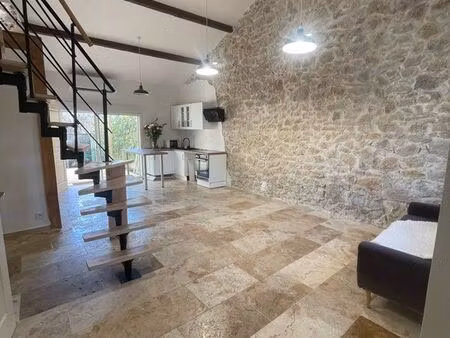 loue maison de village t3 avec grande terrasse et petit jardin . située pont de vivaux