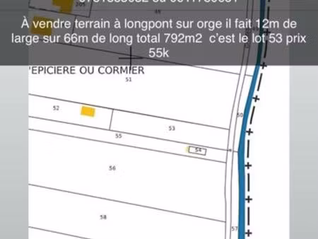 à vendre terrain 792 m2