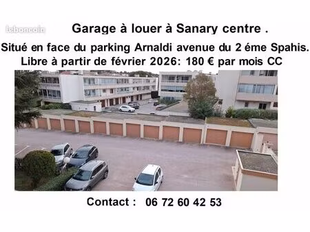 loue garage centre sanary