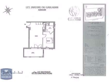 appartement à louer 2 pièces 41.64 m² - aubagne (13) - 746€