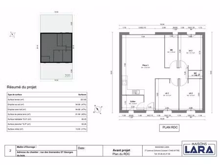 vente maison neuf 4 pièces 81m2 saint-georges-du-bois - 158900 € - surface privée