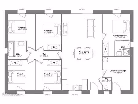 maison 5 pièces 107 m²