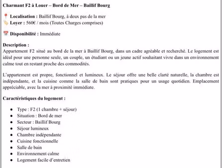 f2 endroit agréable