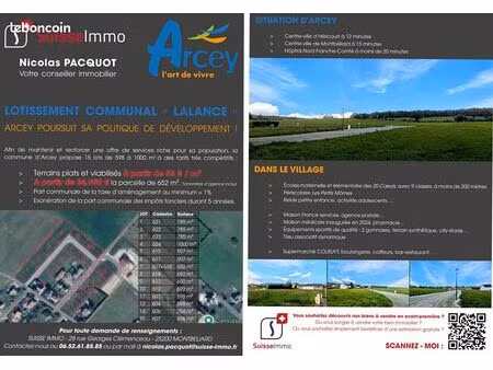 terrain 754 m² arcey