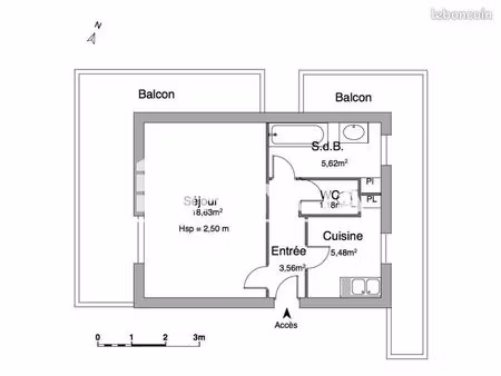 appartement 1 pièce 34 m²