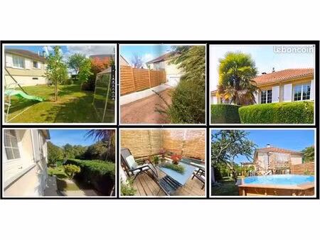 belle maison avec petit appartement pour les amis et une belle piscine en bois