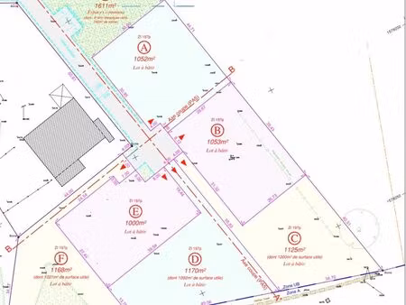 terrain viabilisé 1200m2
