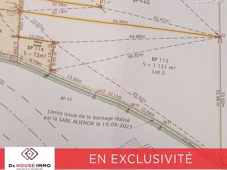 terrain 1150 m² sainte livrade sur lot