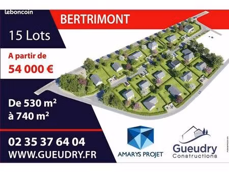 terrain 530 m² bertrimont