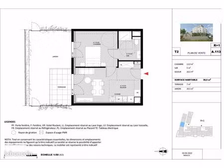 appartement 2 pièces 38 m²
