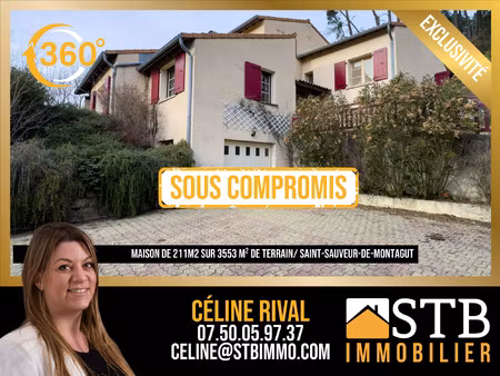 achat maison 7 pièces 211m² st sauveur de montagut 07190