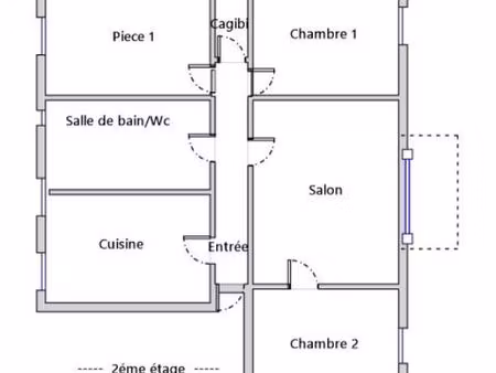 a louer f3 non meublé de 90m² avec balcon  extérieur et garage