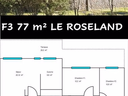 f3 77 m² + parking privatif