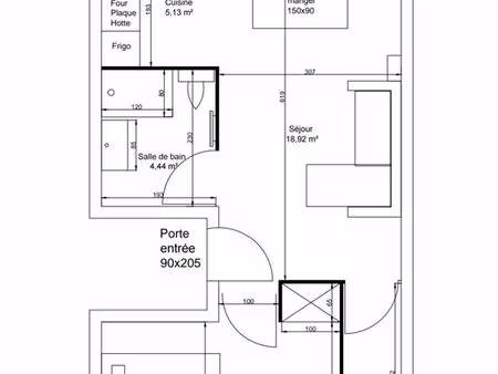 t2 meublé 43 m² entièrement rénové – centre-ville bédarieux – fonctionnel