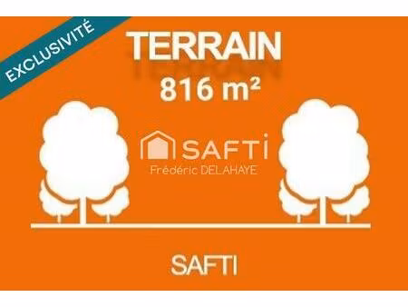 terrain 816 m² - libre constructeur.