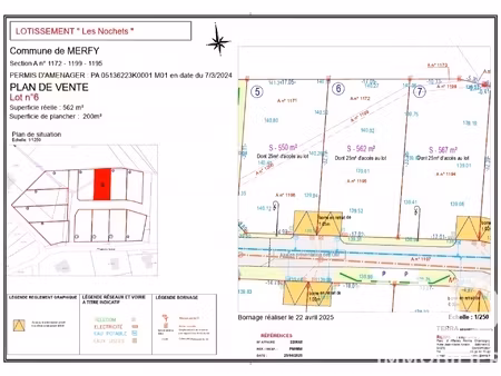 vente terrain à bâtir 562 m²