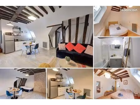 location meublée : magnifique 3 pièces lumineux rénové dans immeuble du xvie siècle au cal