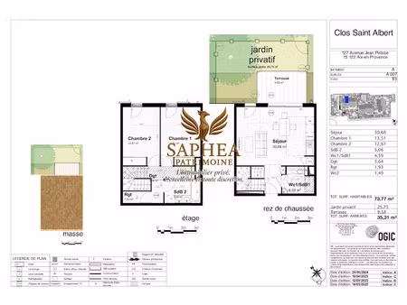 vente maison 3 pièces 74 m² à aix-en-provence (13090)  493 000 €