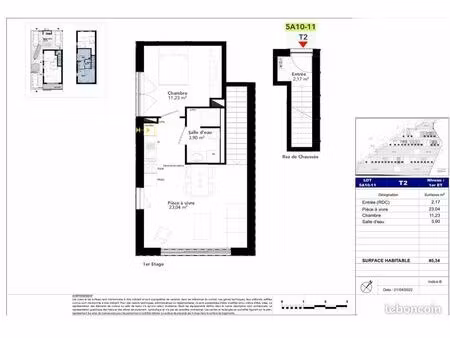 appartement 2 pièces 40 m²