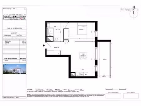 appartement 2 pièces 45 m²